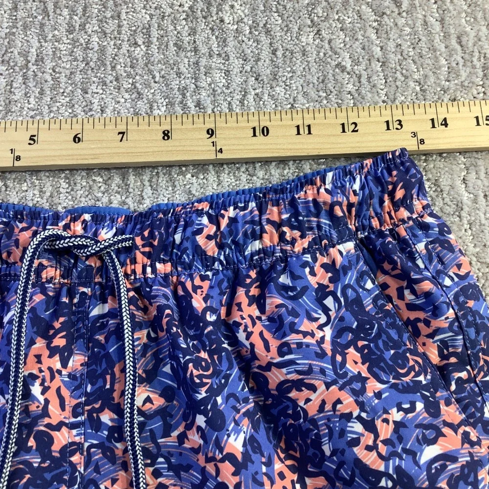 Peter Millar Seaside‎ Mens Blue Abstract Swirl Swim Trunks Shorts Size S NWT